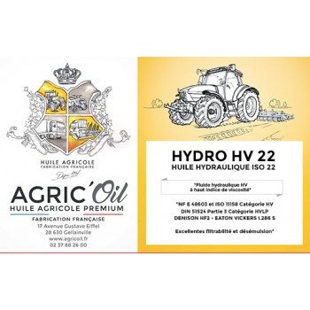 Huile hydraulique HYDRO HV 22 220L