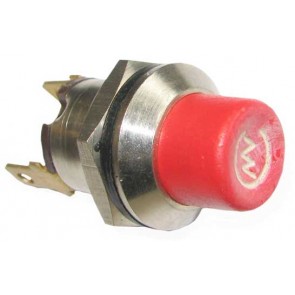 Interrupteur à bouton poussoir rouge M19 en acier
