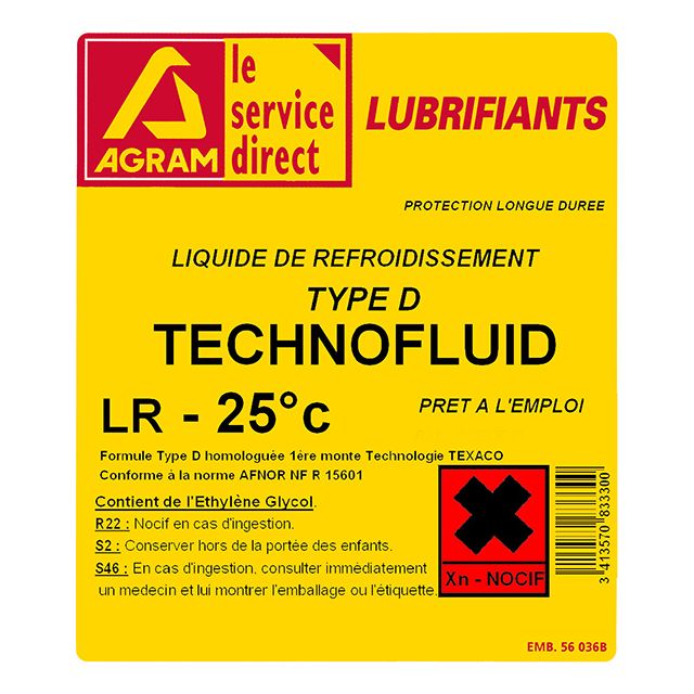FUT  POLYFREEZE -25° 210L LIQUIDE  refroidissement